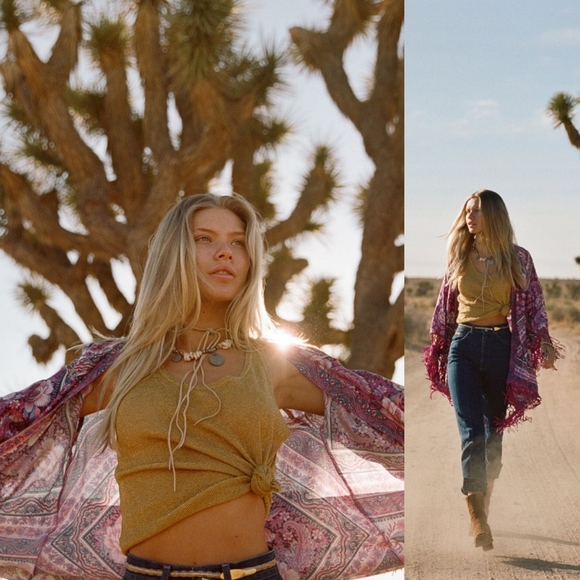 New arnhem azalea kimono robe pink XS/S tassel NWT - Picture 4 of 16